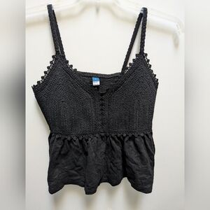 Old Navy Black Crochet Camisole Top